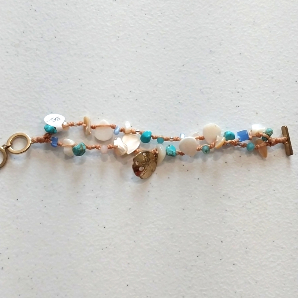 Turquoise abalone seaglass bracelet NWT